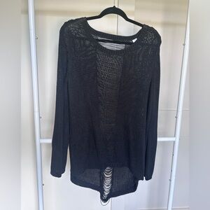 H&M Charcoal Open-Knit Top